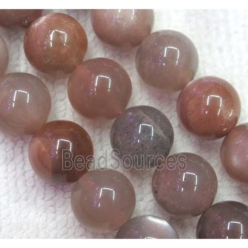 black SunStone beads, round