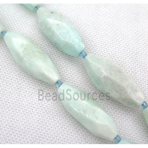 amazonite bead, faceted rice