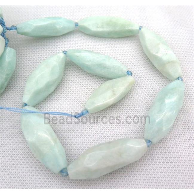 amazonite bead, faceted rice