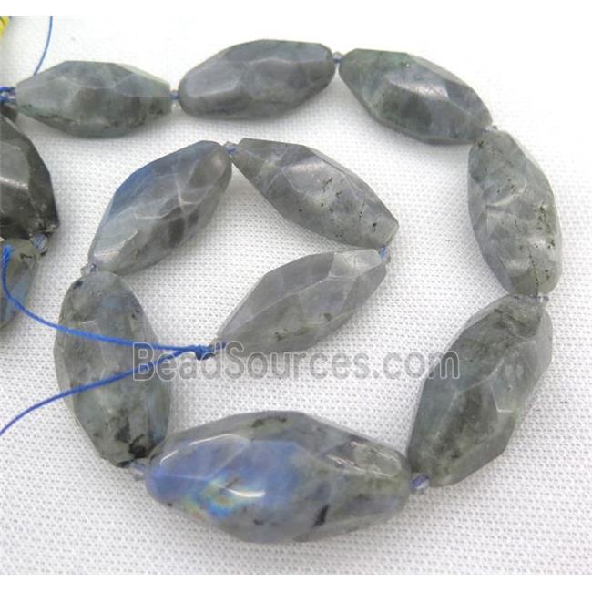 faceted Labradorite rice bead