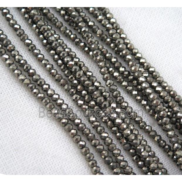 pyrite beads, faceted rondelle, A grade