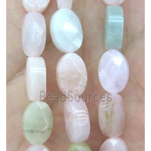 Morganite bead, faceted oval