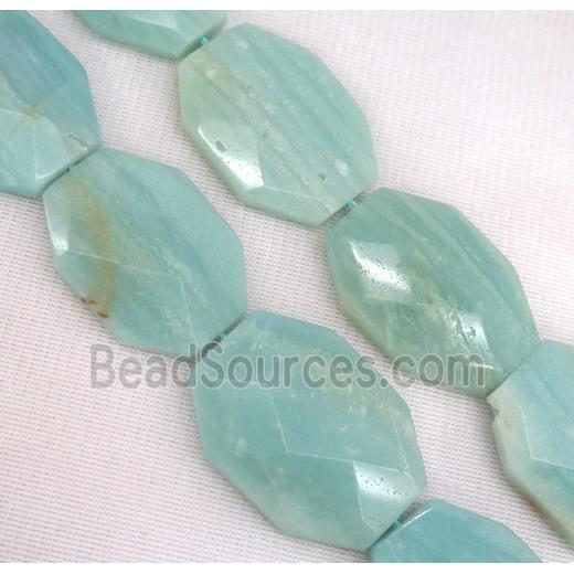 Amazonite bead, nugget, faceted freeform