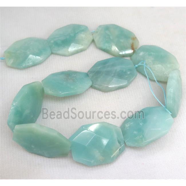 Amazonite bead, nugget, faceted freeform