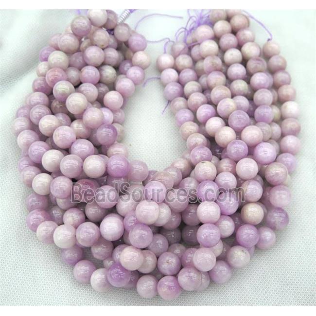 round Kunzite Beads, pink, AA-Grade