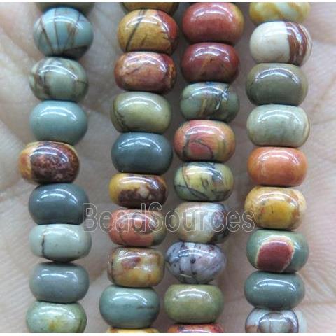 red Picasso Jasper beads, rondelle