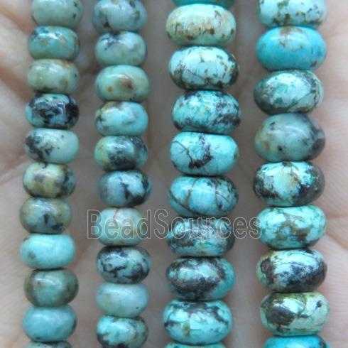 Africa turquois beads, green, rondelle