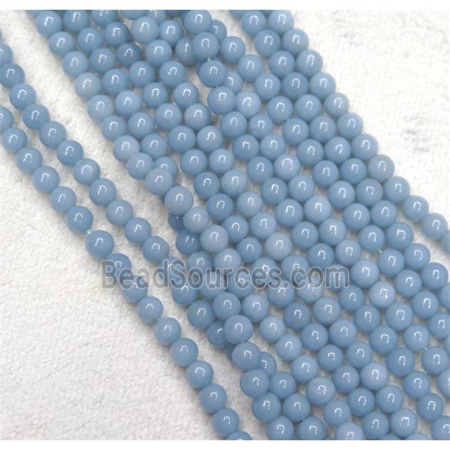 round Angelite Beads, blue