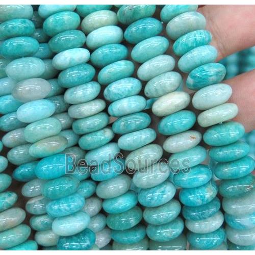 green Amazonite rondelle beads