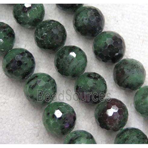 natural Ruby Zoisite beads, faceted round, A-grade