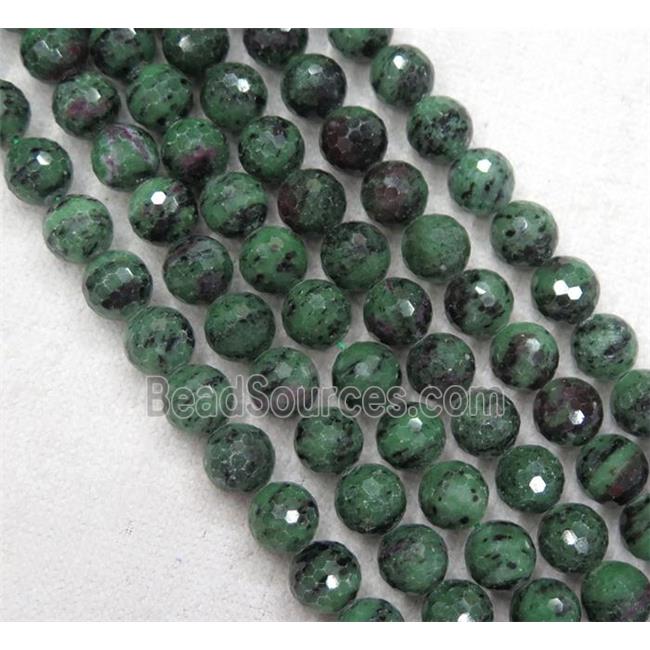 natural Ruby Zoisite beads, faceted round, A-grade