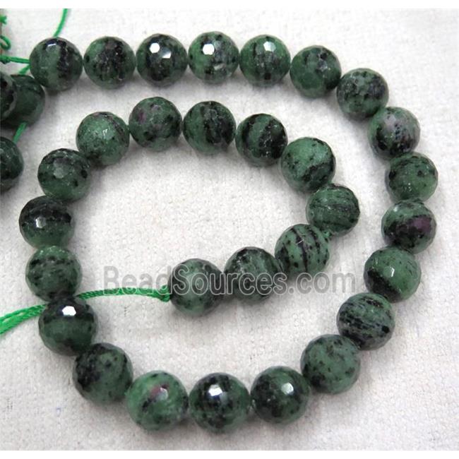 natural Ruby Zoisite beads, faceted round, A-grade