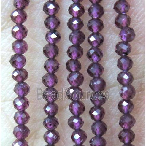 purple Garnet beads, tiny, faceted round