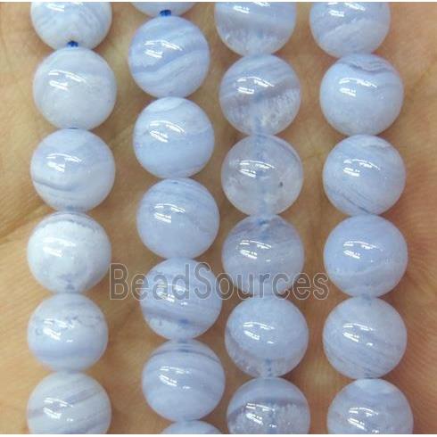 natural Blue Lace Agate Beads, round