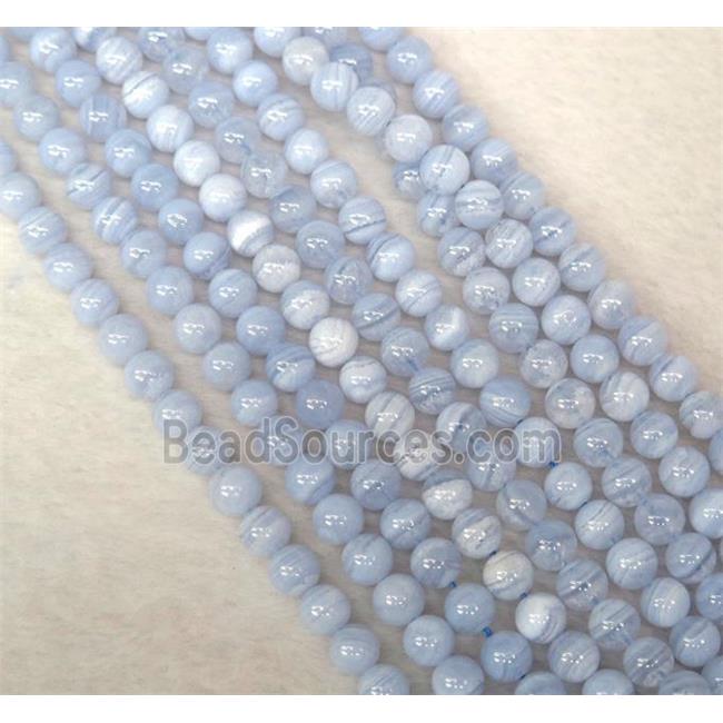 natural Blue Lace Agate Beads, round