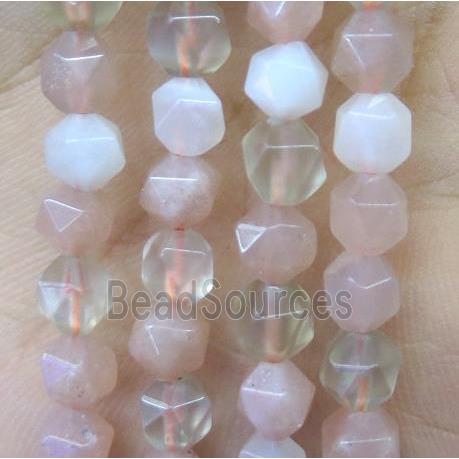 natural Moonstone beads cut round multicolor