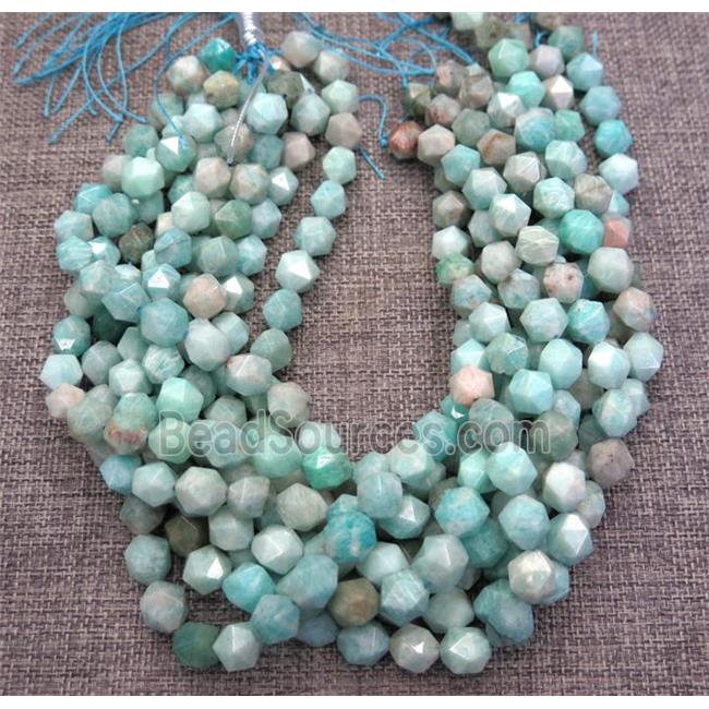 natural green Amazonite beads cut round