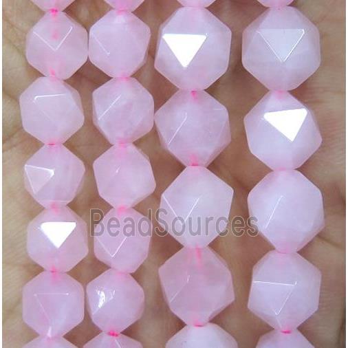 pink Rose Quartz beads cut round