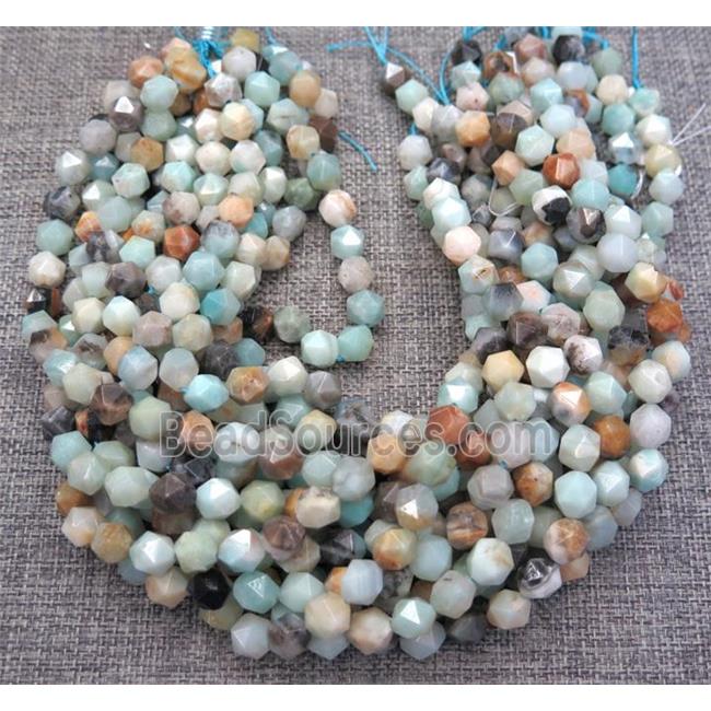 natural chinese Amazonite beads cut round multicolor