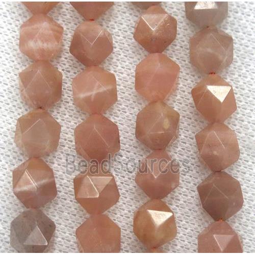 natural peach moonstone beads cut round