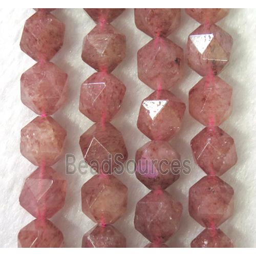 natural pink Strawberry Quartz beads cut round