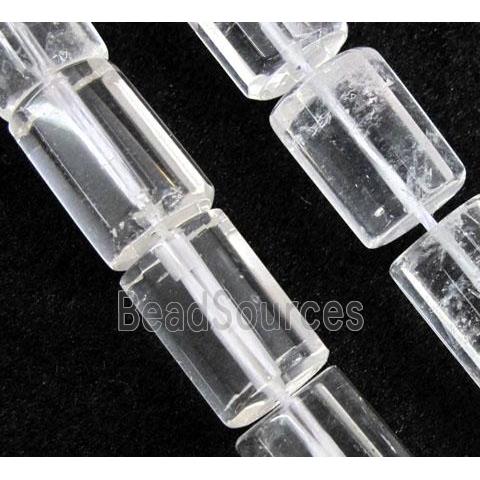 clear quartz beads, faceted tube