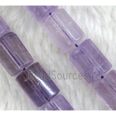 amethyst beads, light-purple, faceted tube