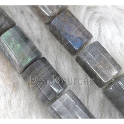 labradorite beads, faceted tube