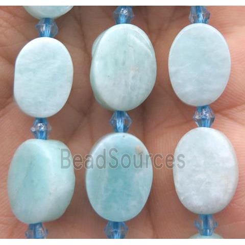 Amazonite oval beads, green