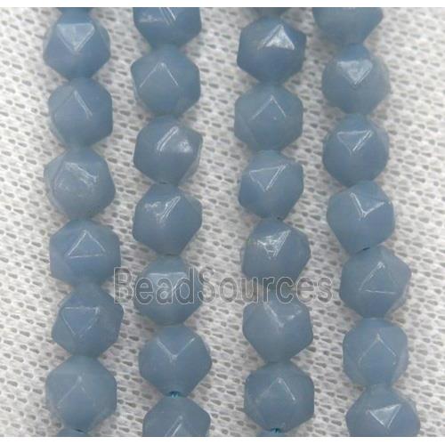 natural blue Angelite beads cut round