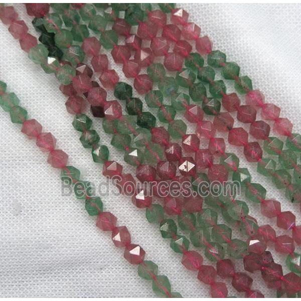 Strawberry Quartz beads cut round