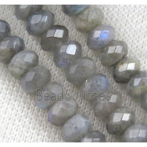 Labradorite beads, faceted rondelle