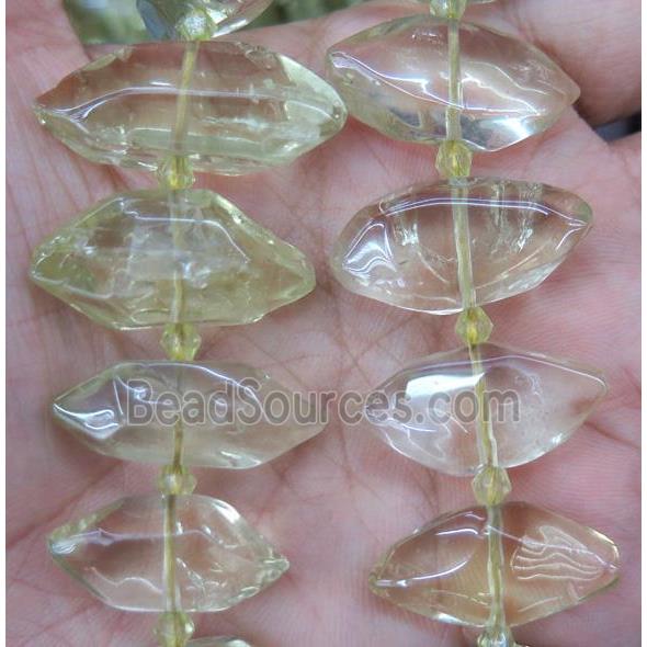 Lemon Quartz bullet beads