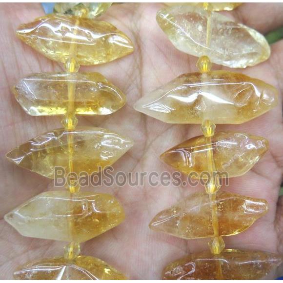 Citrine bullet beads, yellow