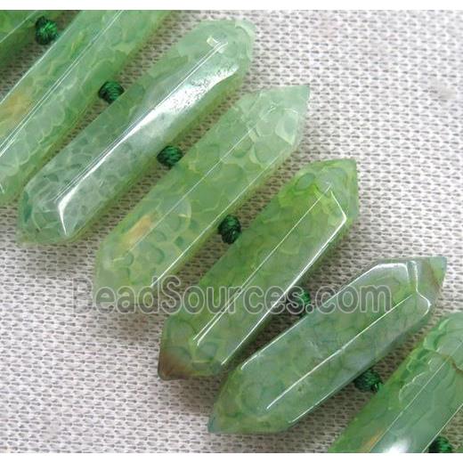 green agate bullet beads, dye