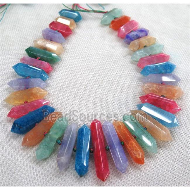 agate bullet beads, mix color