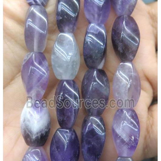 Amethyst twist beads, purple