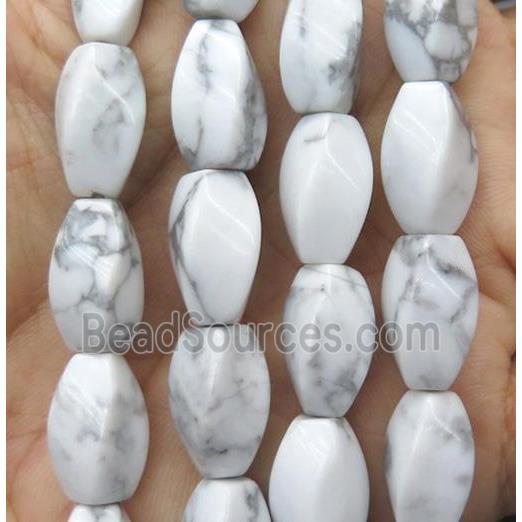 white howlite turquoise twist beads