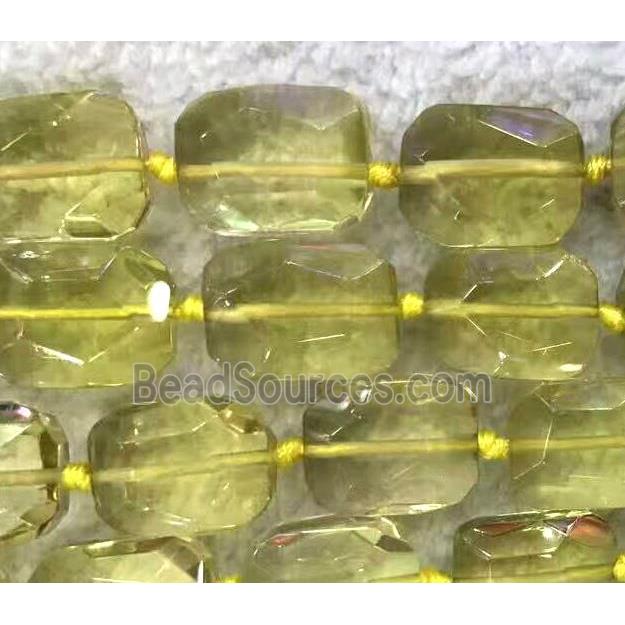 Lemon Quartz beads, yellow, faceted oval