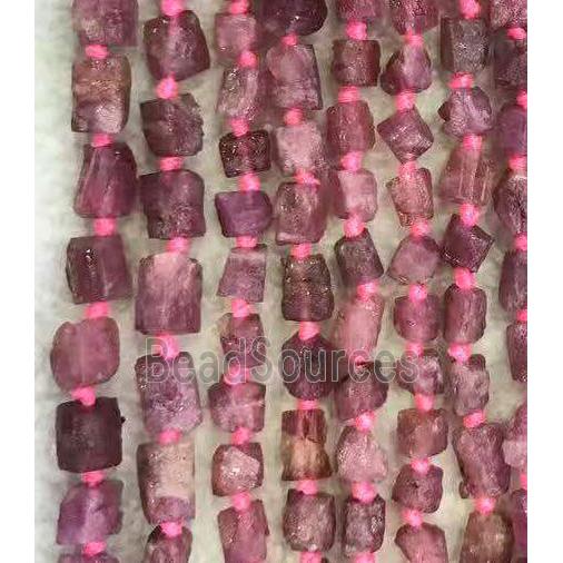 pink Tourmaline nugget beads, freeform chip