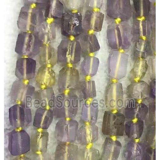 lemon quartz and amethyst nugget beads, freeform chip