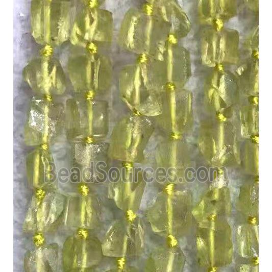 Lemon Quartz chip beads, nugget, yellow