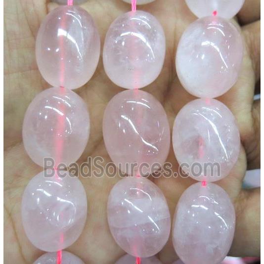 Rose Quartz nugget beads, freeform, pink