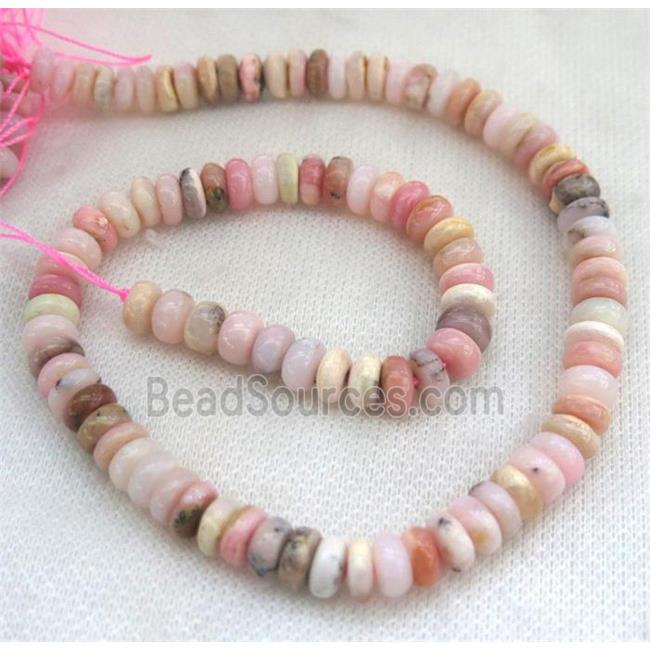 pink opal stone beads, rondelle