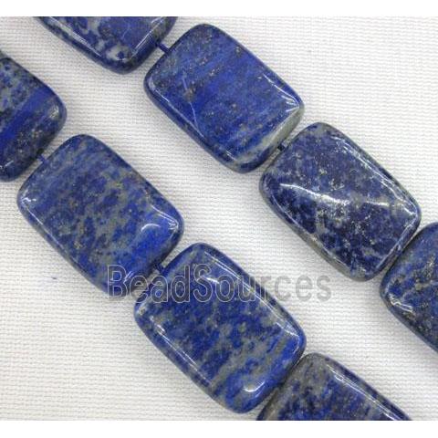 lapis lazuli bead, rectangle, blue