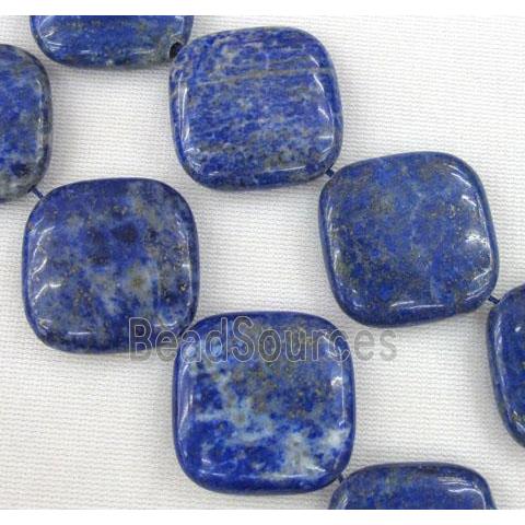 lapis lazuli bead, square, corner-drilled, blue