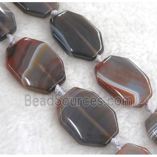 brown botswana agate beads, rectangle, dye