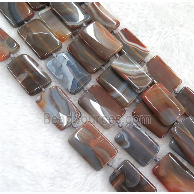 brown botswana agate beads, rectangle, dye