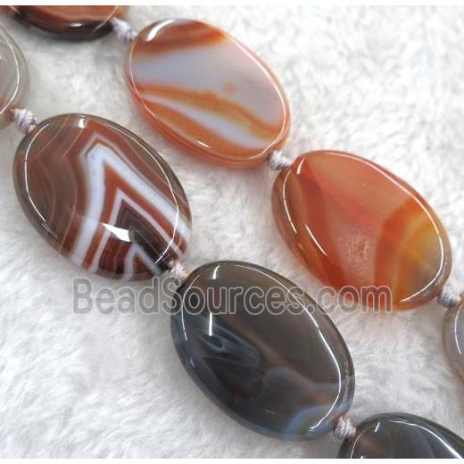 botswana agate oval beads, brown dye