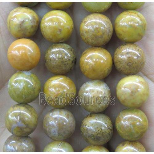 round Orpiment Jasper Beads, yellow